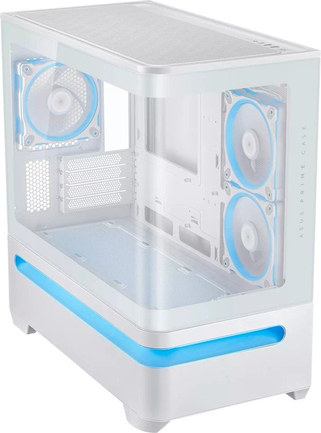 Kasë ASUS Prime AP202 ARGB TG MicroATX, 3x120mm ARGB fanë, panel xhami i lakuar, e bardhë