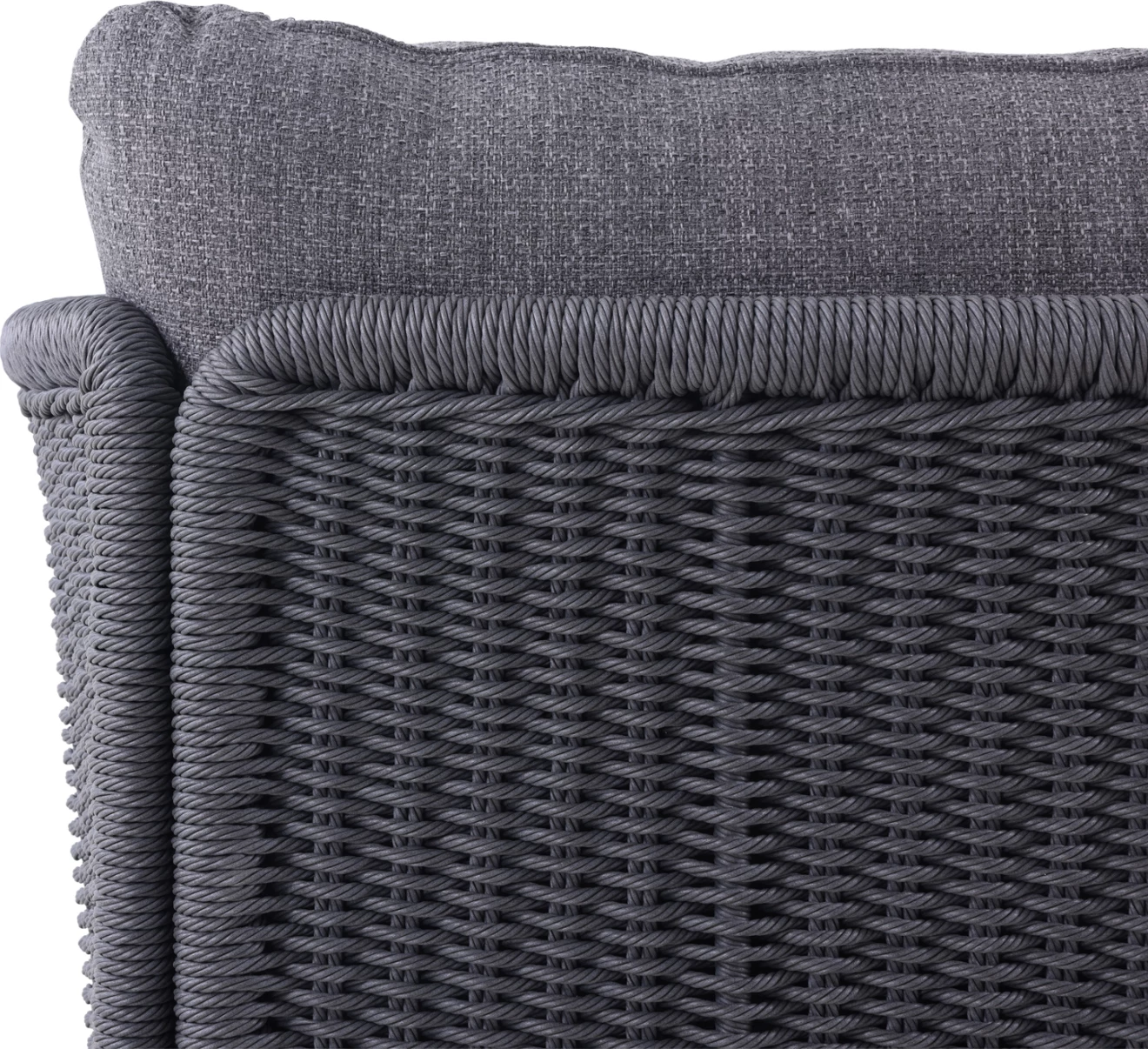 Daybed dy-vendësh DESTINY, alumin & p.e. wicker, ngjyrë qymyr, CD6408.02, 202x170x73.5cm