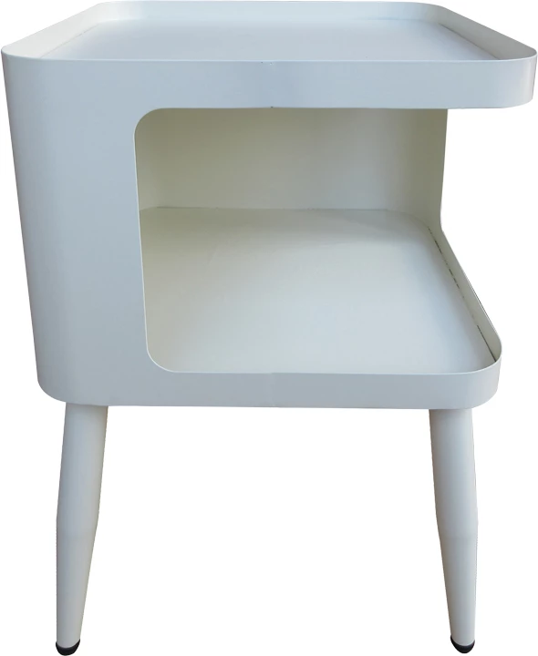 Tavolinë anësore Cubino, metal, ngjyrë krem, 35x35x50cm