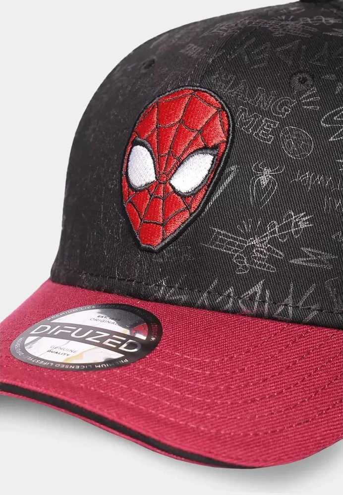 Kapelë fëmijësh Difuzed Spider-Man e rregullueshme, e ripërdorshme, e zezë/kuqe