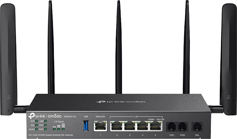 Router TP-Link Omada DR3650V-4G, Dual-band 2.4/5 GHz, VDSL/ADSL, Gigabit, 4G USB, i zi