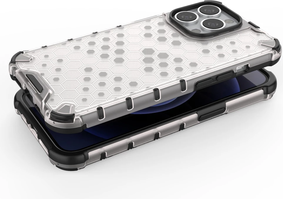 Mbështjellës Hurtel Honeycomb Case për iPhone 13 Pro, i zi