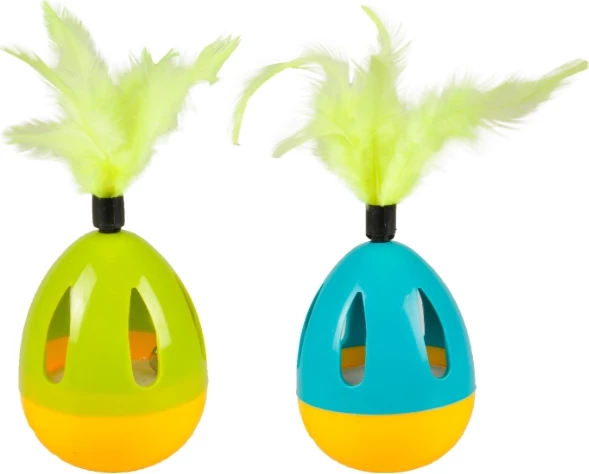 Lodër rrotulluese Flamingo, për mace, verdhë/ gjelbër