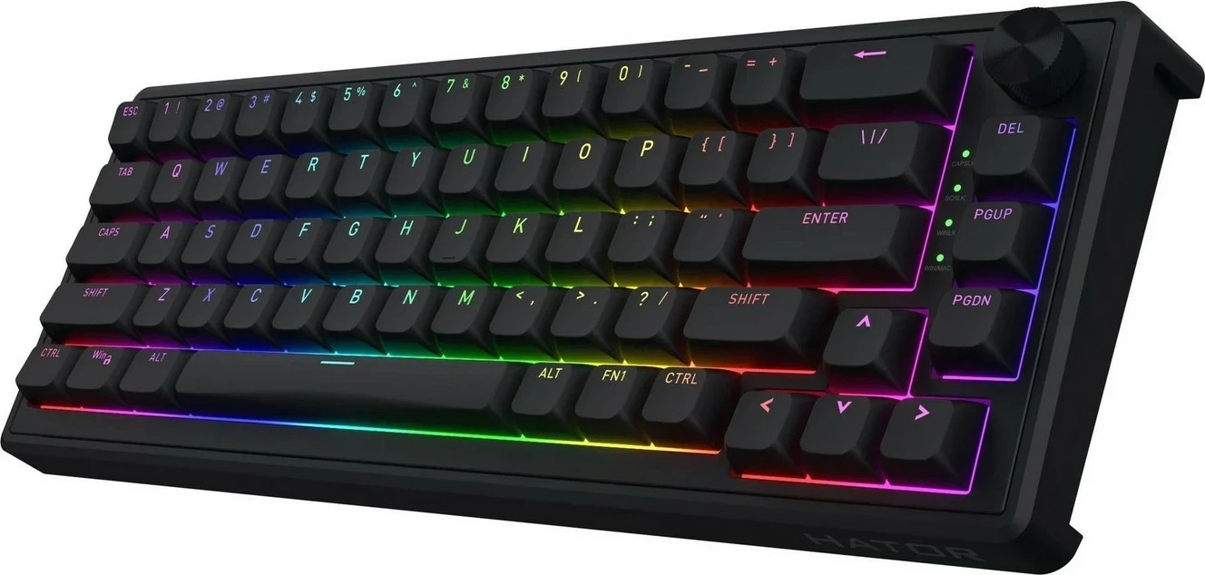 Tastierë mekanike Hator Skyfall 65, RGB, Hot-Swap, USB, e zezë
