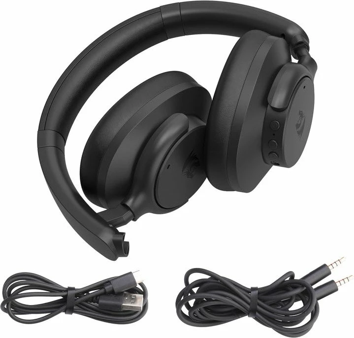 Kufje Redragon VibeCore 600X H610 wireless me ANC, 40 mm, 40 orë, Bluetooth/AUX, të zeza