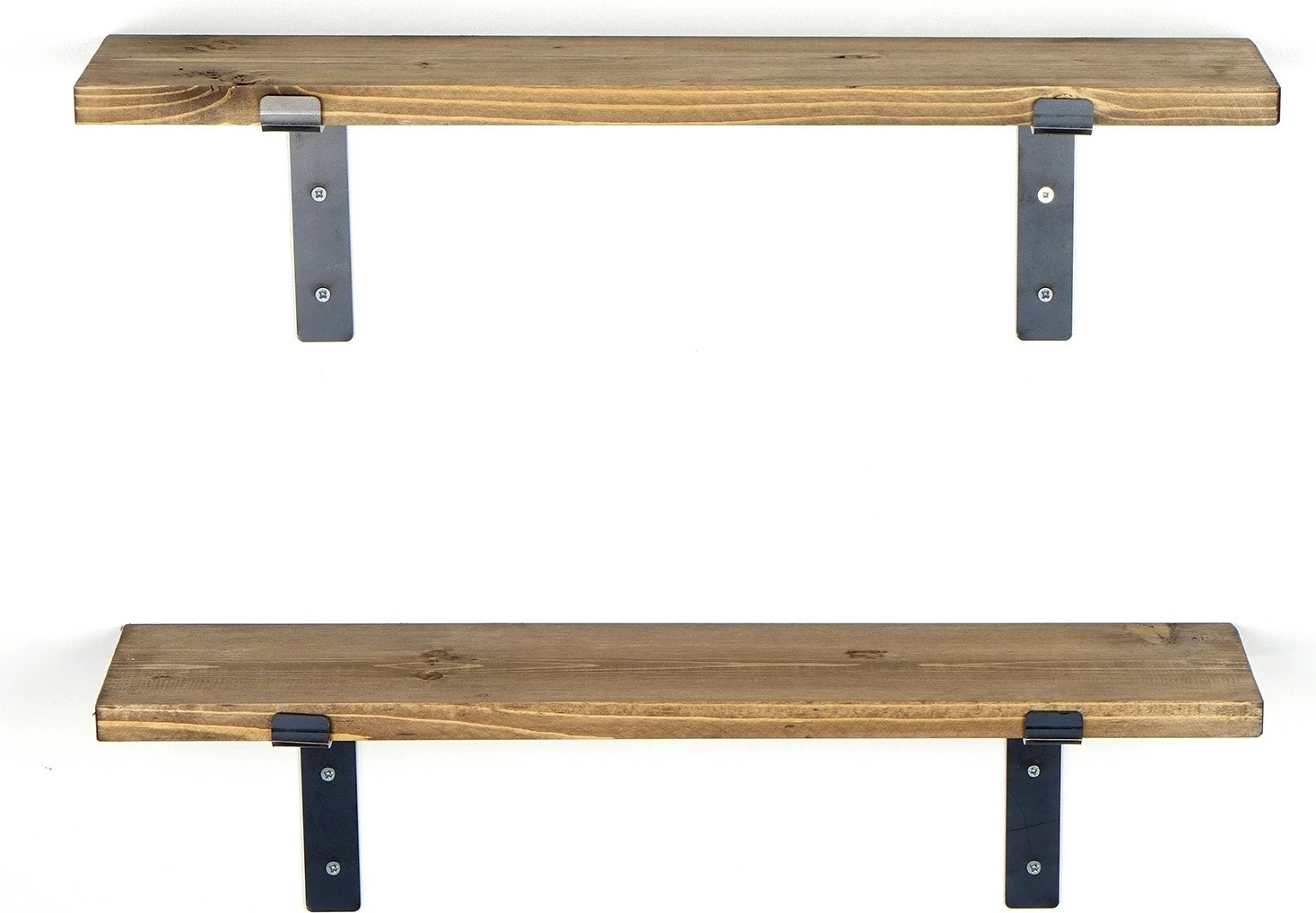 Raft dekorativ prej druri për mur, ngjyrë e zezë dhe arre, Skye Decor, Lam006