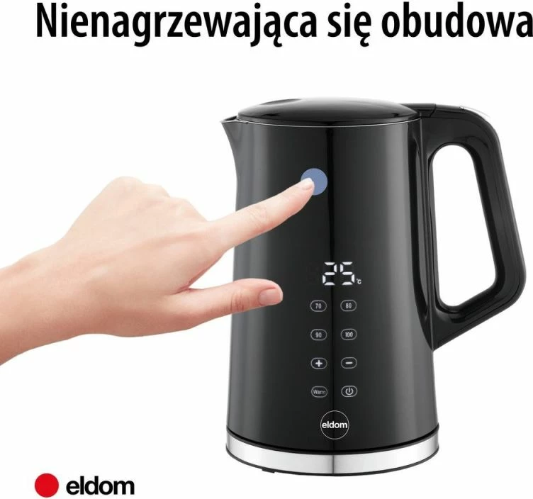 Çajnik elektrik pa kabllo ELDOM C540 Jetty, i zi, 1.7 L