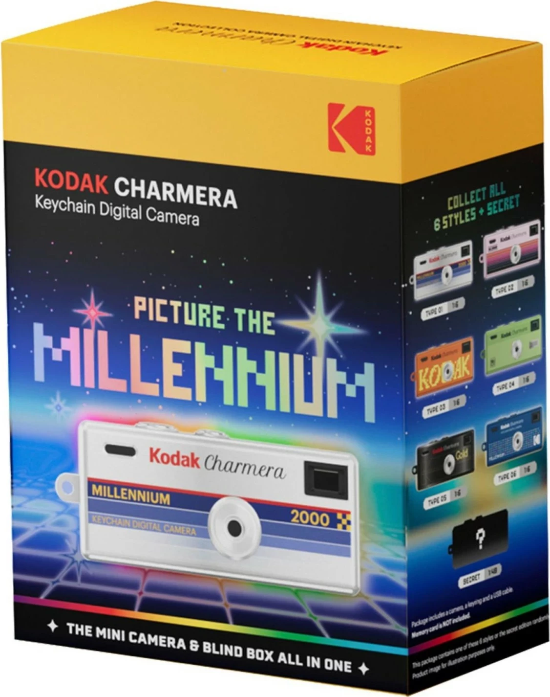 Kamerë digjitale mini me varëse çelësash Kodak Charmera Keychain, 1440x1080, microSD deri 128GB, USB-C, Blind Box