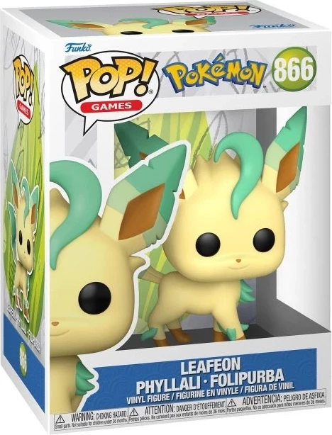 Figurinë koleksionuese Funko POP! Games Pokémon Leafeon, vinyl, jeshile/krem