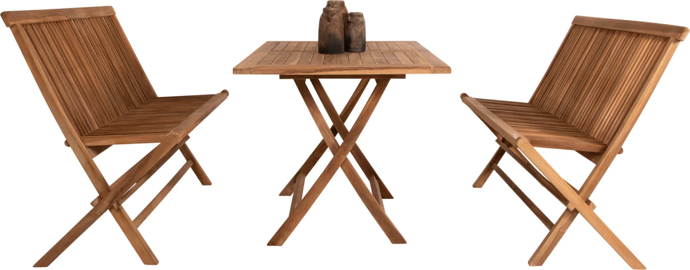 Set tavoline me karrige për terasë 3 copë KENDALL FH11952 dru teak ngjyrë natyrale