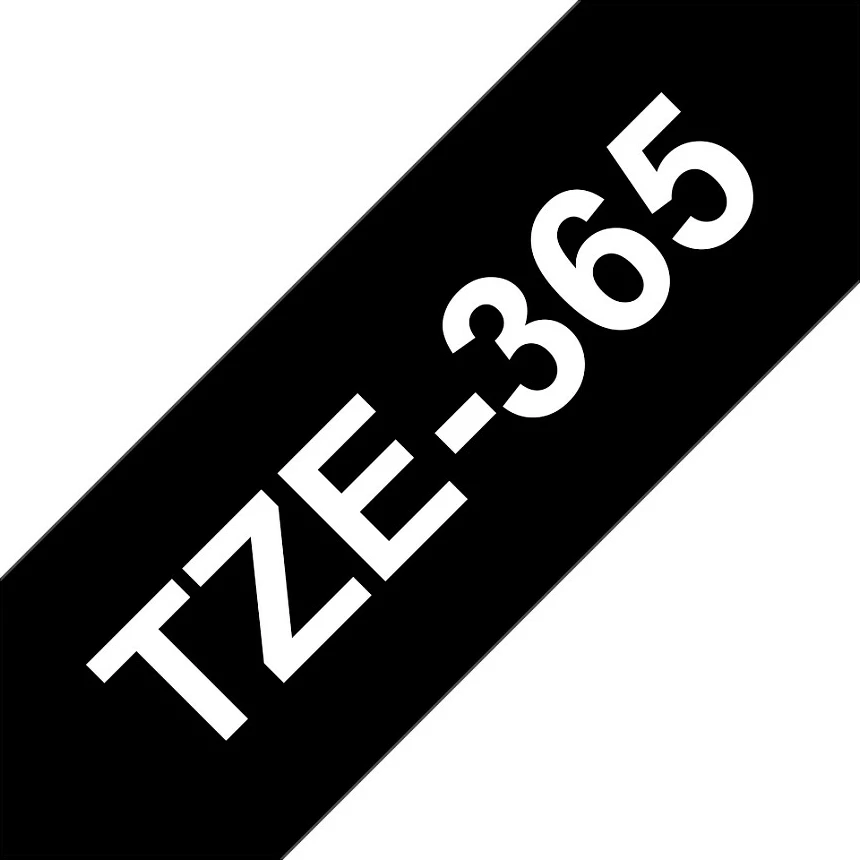 Shirit etikete Brother TZe-365, 36mm x 8m, i bardhë në të zezë, i laminuar