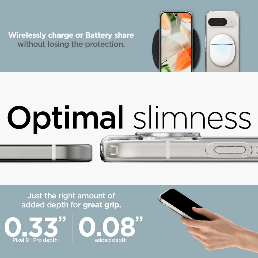 Mbështjellës Spigen Ultra Hybrid për Google Pixel 9 / 9 Pro, Transparent