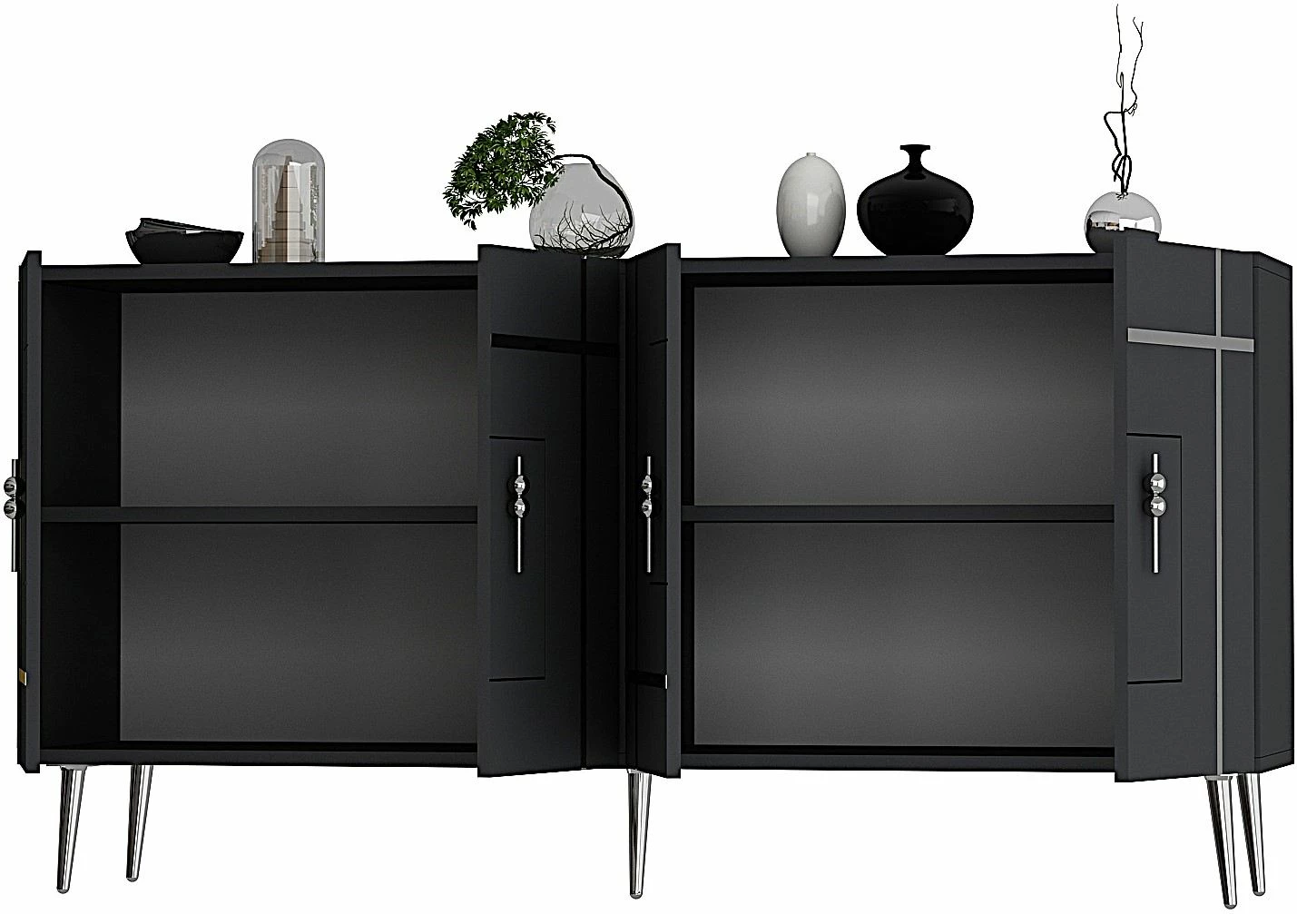 Konsol Skye Decor, Line KB150, antracit, argjend