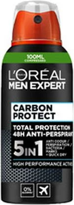 Deodorant L'Oréal Paris Men Expert Carbon Protect 5‑in‑1 Anti‑Perspirant, 100 ml
