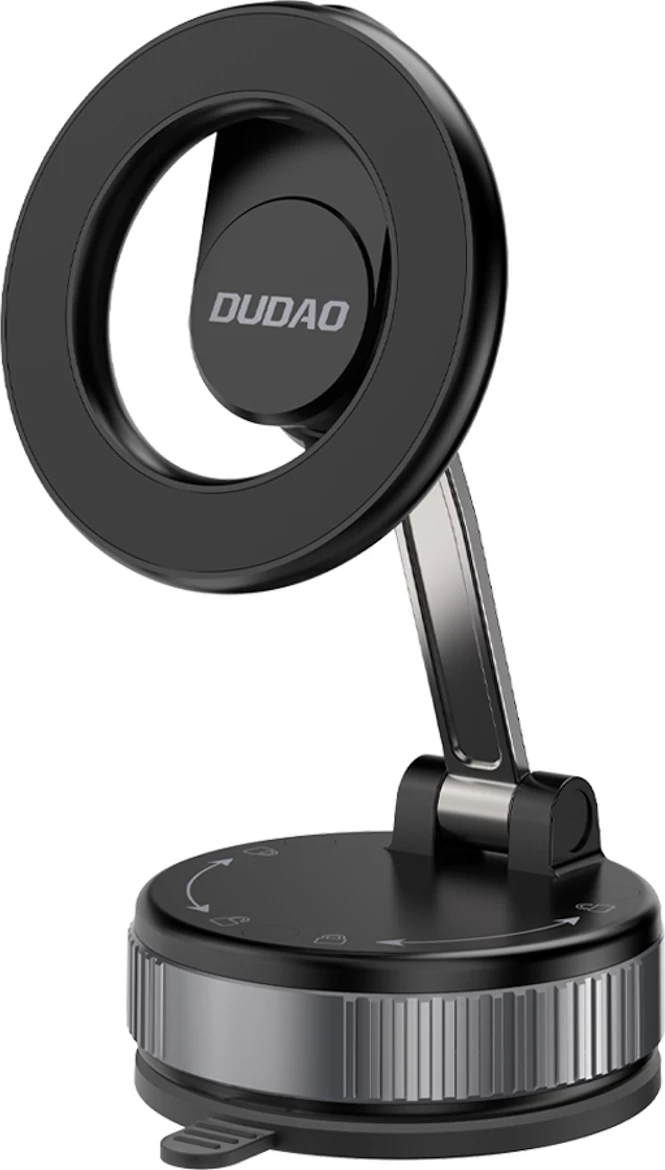 Mbajtëse magnetike për veturë, Dudao F24X, kompatibile me MagSafe, kupë thithëse me vakum për xham/dashbord, e zezë