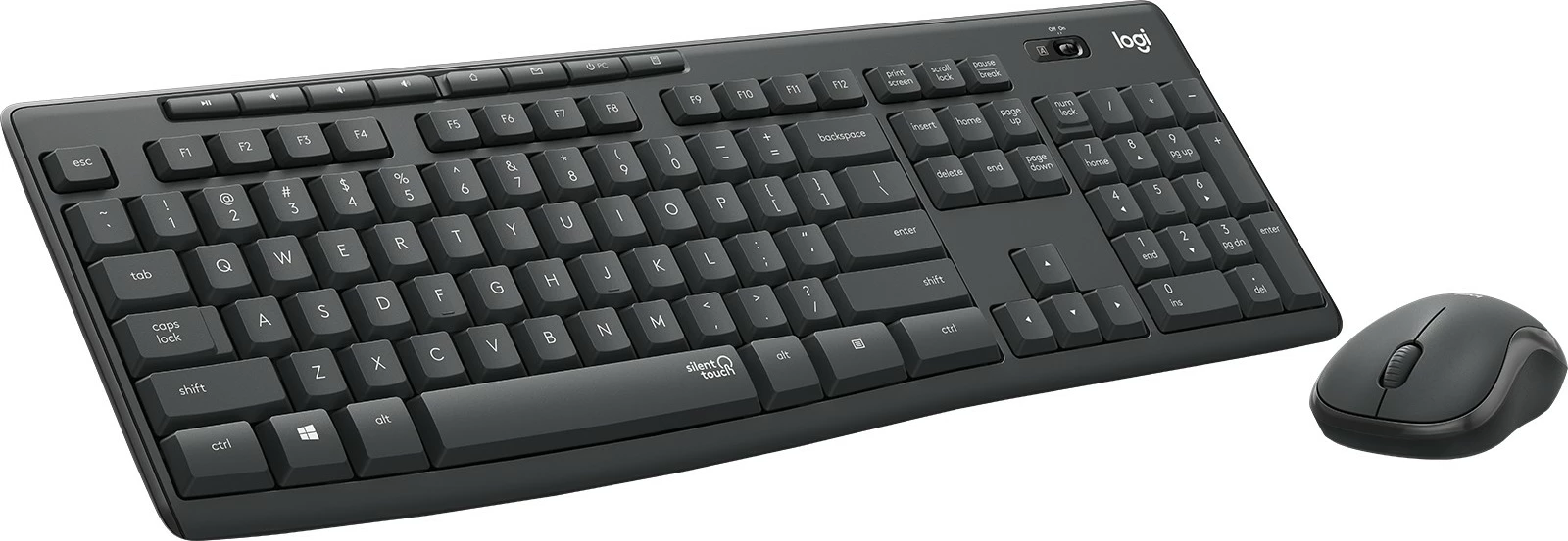 Kombo Logitech MK295 Silent Wireless, Full-size (100%), Wired, USB, QWERTY, Grafit, Maus i përfshirë
