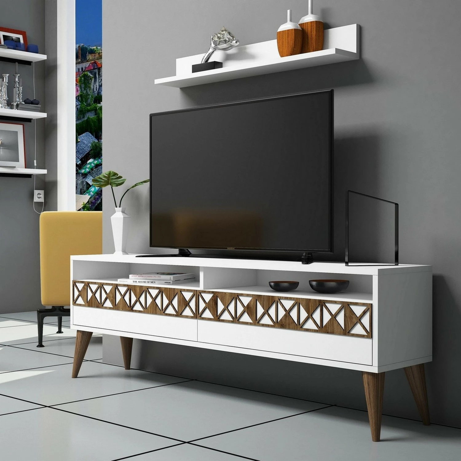 Komodë TV Hanah Home Line, e bardhë