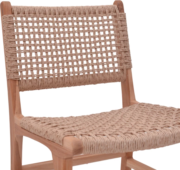 Karrige Sponze, skelet dru teak dhe litar sintetik, ngjyrë natyrale, 50x58x85cm