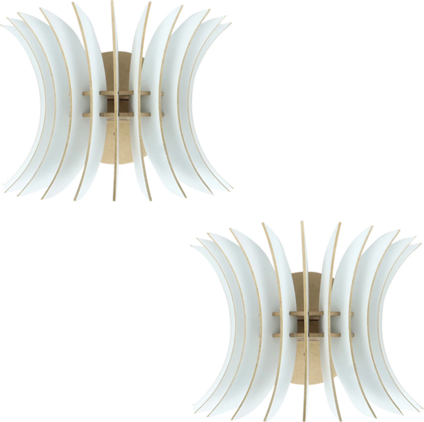 Set aplikesh muri 2 copë, druri MDF, ngjyrë e bardhë, FH7380.01, 28x20x20 cm