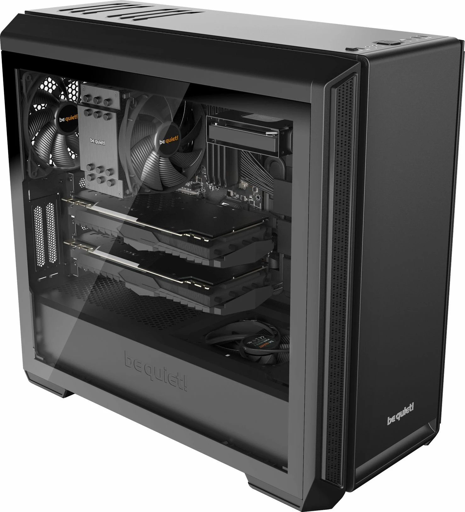 Kasë be quiet! Silent Base 601 BGW26 Midi Tower ATX/e-ATX me xham të temperuar, e izolume për zhurmë, 2x 140mm fan, pa PSU, e zezë