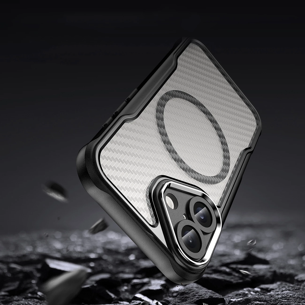 Mbështjellës Hurtel Leading Series MagSafe për iPhone 16 Plus, TPU, i zi