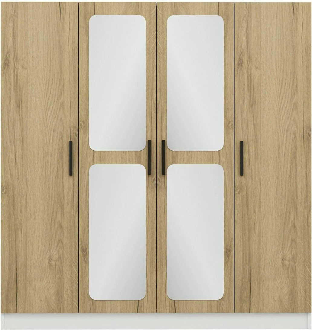 Dollap Skye Decor, ngjyrë arre dhe e bardhë, 180x210x52cm