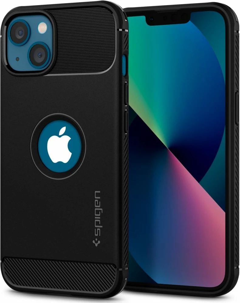 Mbështjellës Spigen Rugged Armor për iPhone 13, Matte Black