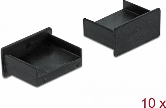 Kapak pluhuri DeLOCK për port USB Type-A (female), 10 copë, PP, i zi