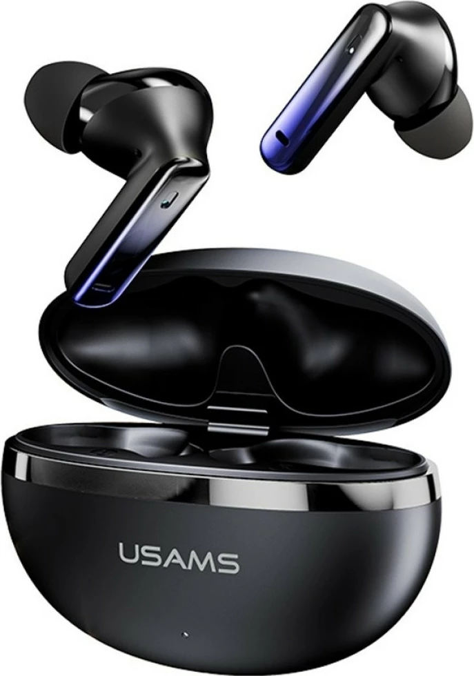 Kufje TWS USAMS Echo E02, Bluetooth 5.3, ANC+ENC, deri 29 orë me kuti, USB-C, e zezë