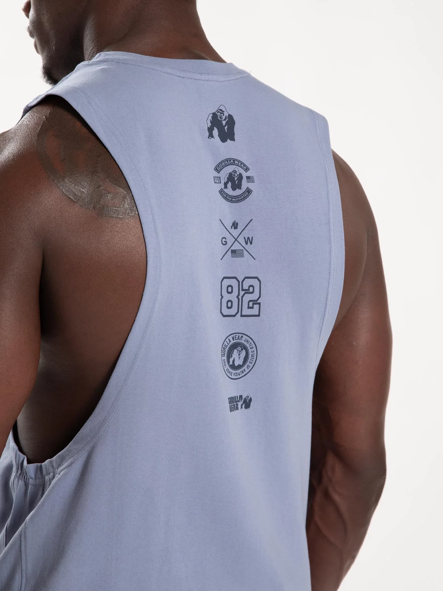 Lopez Drop Armhole Tank Top - Stonewash Blue [Madhësia: XL]