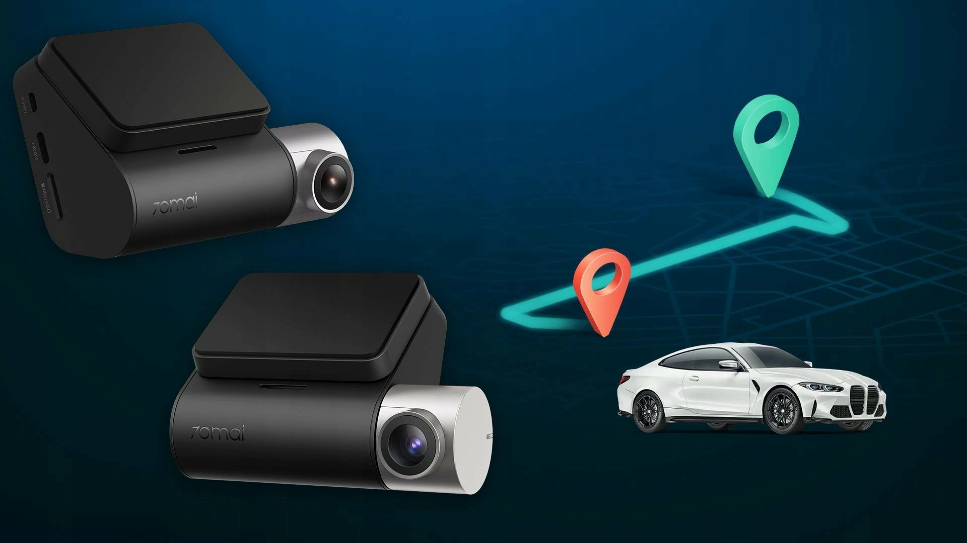 Kamerë regjistruese për veturë 70mai A510 1944p 60fps GPS 140° ekran 2" microSD deri 256GB, e zezë