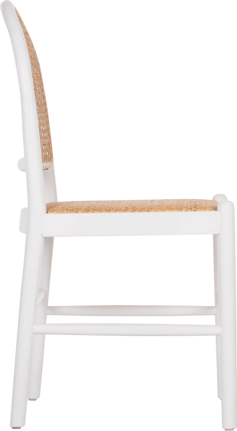 Karrige dru ahu, ngjyrë e bardhë-ratan bezhë, FH9407.03, 43x50x87H cm