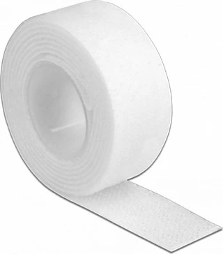 Shirit Velcro DeLOCK 1 m x 20 mm, i bardhë