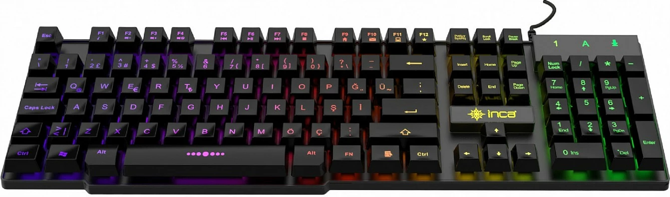 Tastierë gaming Incase IKG-446 Regenbogen, mekanike, RGB, QWERTZ, e zezë