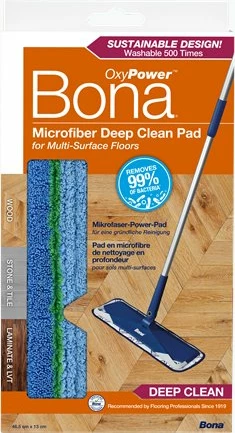 Pad mikrofibre për mop Bona CA101059, PowerLoop, 45 x 13 cm, blu/jeshile
