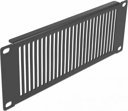 Panel i verbër i ventiluem DeLOCK 10" 2U për kabinet rrjeti, metal, i zi