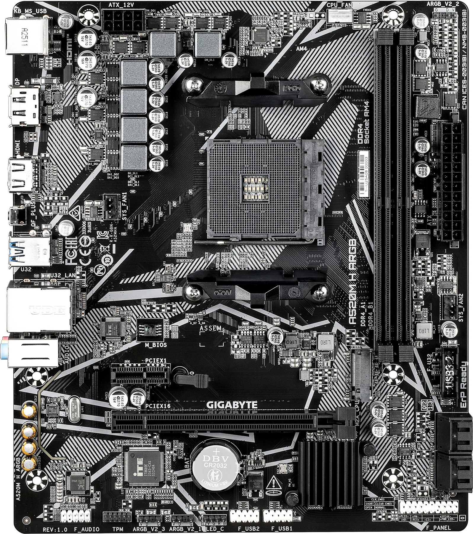 Pllakë amë Gigabyte A520M H ARGB, Socket AM4, mATX, DDR4