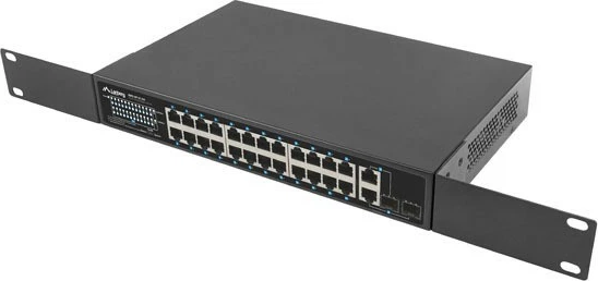 Switch rrjeti Lanberg RSFE-24P-2C-250, 24x PoE+, 2x Combo, 250W, rackmount, i zi