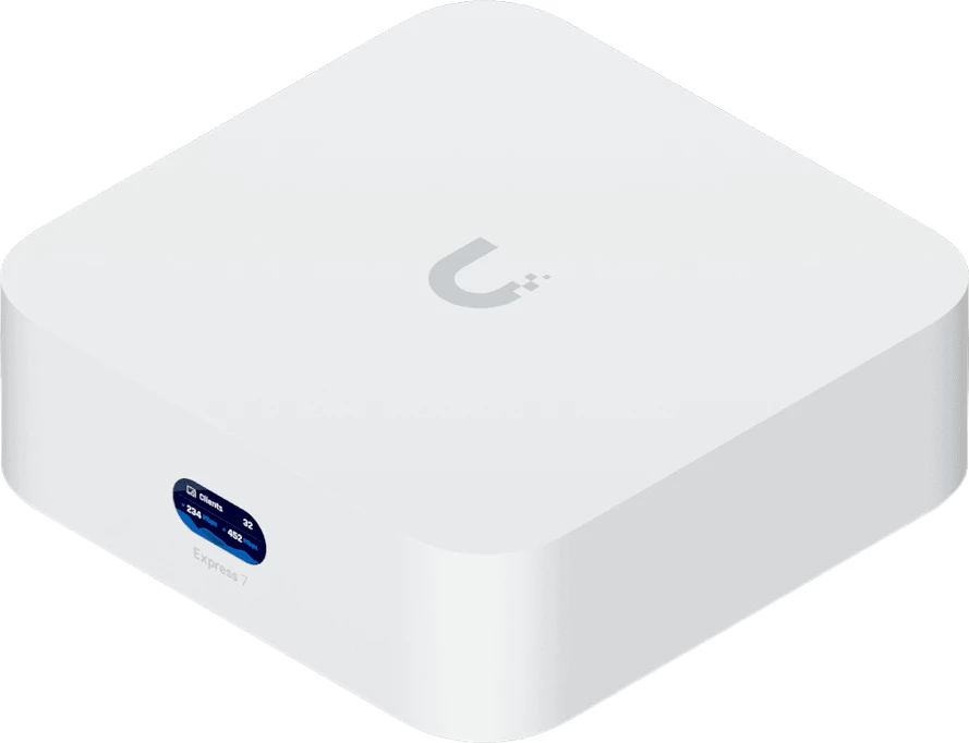 Ruter/Cloud Gateway Ubiquiti UniFi Express 7 UX7 Wi‑Fi 7, 10GbE WAN, 2.5GbE LAN, Mesh, i bardhë