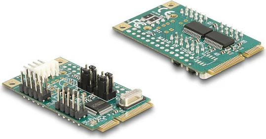 Kartë zgjerimi Mini PCIe DeLOCK 95276, 2x RS-232 (DB9) e gjelbër