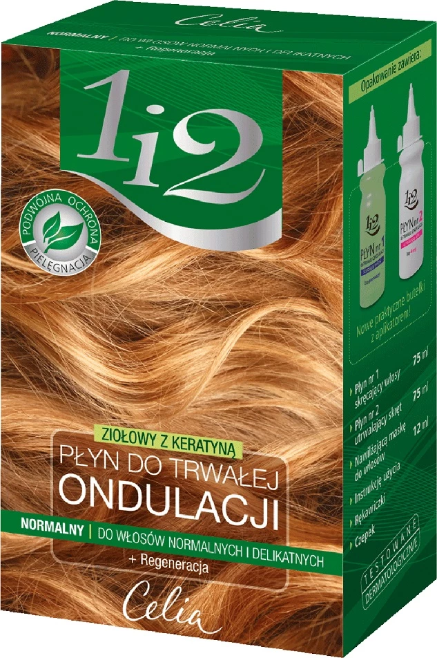Zgjidhje permanente për kaçurrela për femra Celia 1i2 Herbal me Keratinë, 160ml