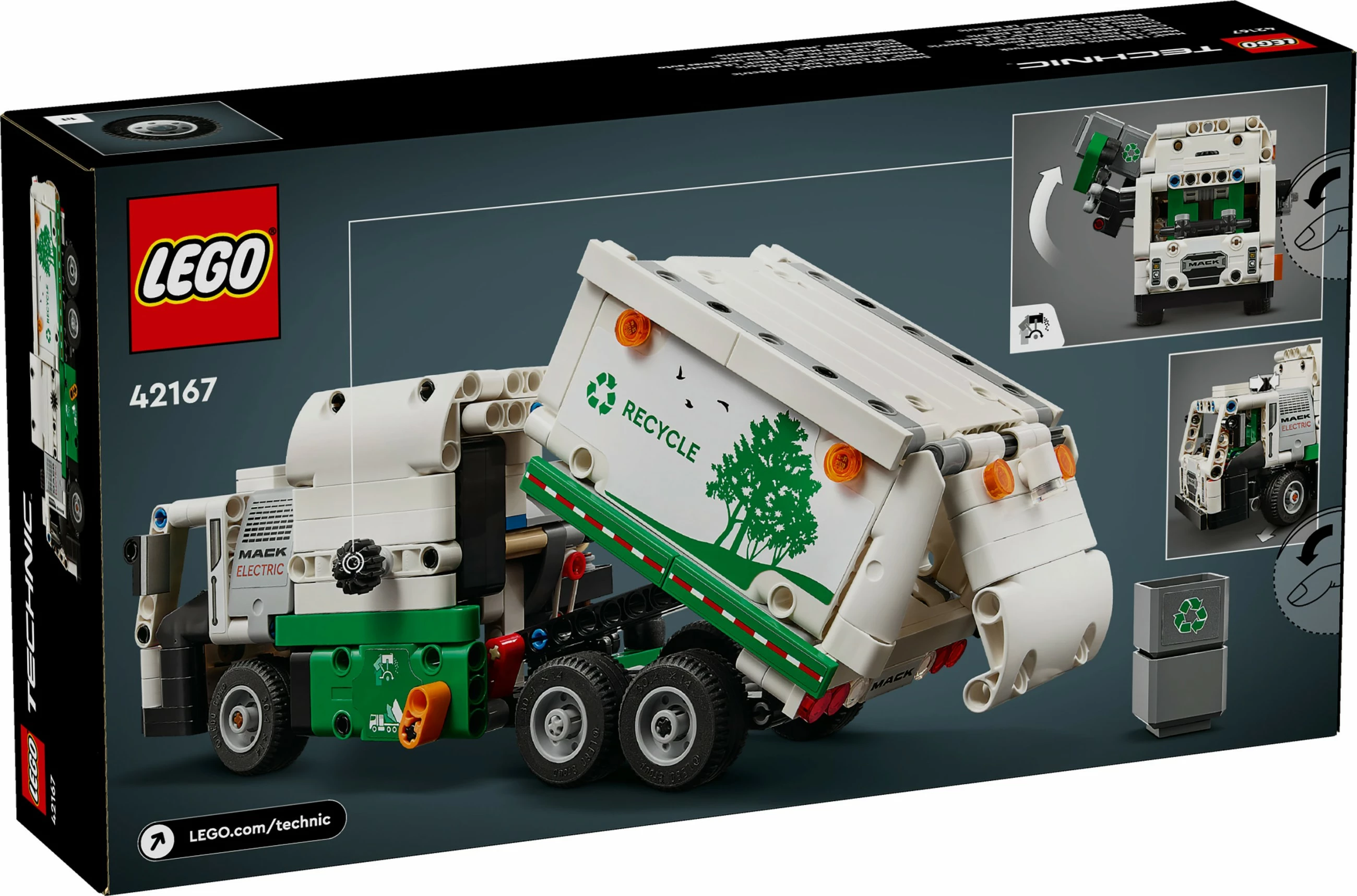 Set ndërtimi LEGO Technic Mack LR Electric Garbage Truck 503 pjesë shumëngjyrëshe