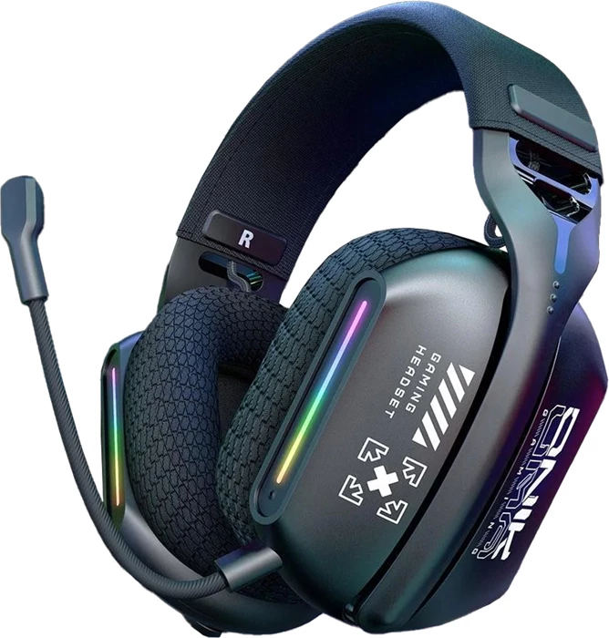 Kufje gaming ONIKUMA GT808, Bluetooth 5.3/2.4GHz/3.5mm, RGB, me mikrofon, të zeza