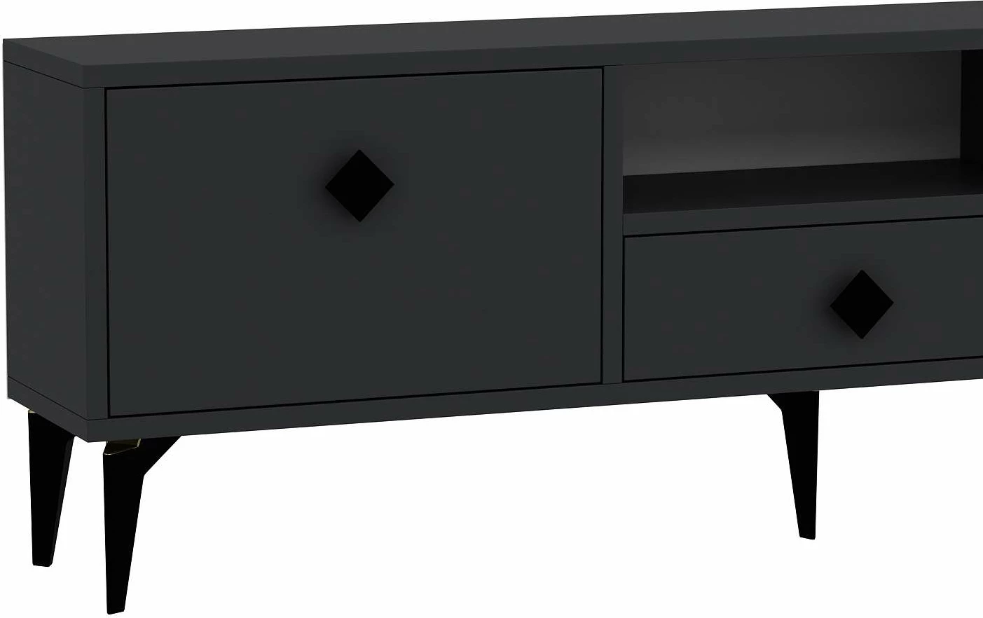 Komodë TV Skye Decor, anthracite, e zezë, 1304-DROP-1