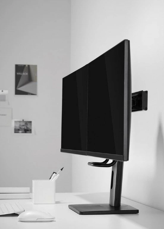 Mbajtës desktopi për 2 monitorë Gembird MS-D2-01 17"-27" VESA 75x75/100x100 max 6 kg, i zi
