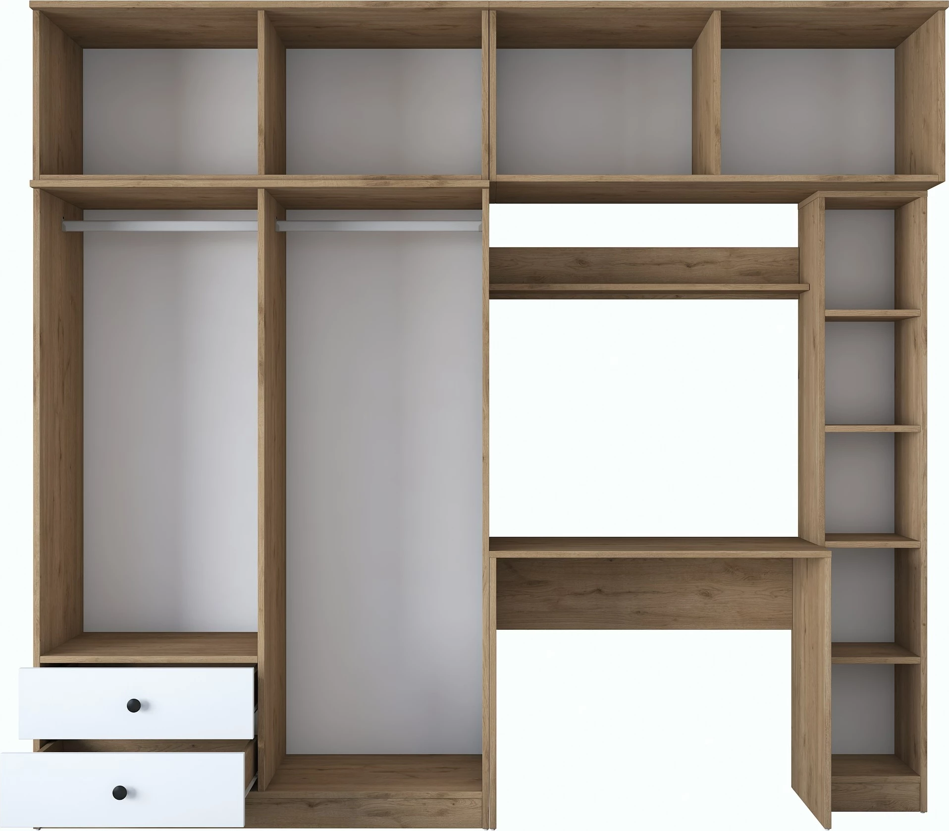 Set dhome për studim, ngjyrë arrë dhe e bardhë, BA122 - 2697