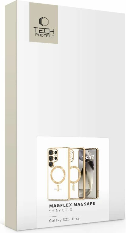 Mbështjellës Tech-Protect MagFlex për Samsung Galaxy S25 Ultra, MagSafe, Transparent Gold