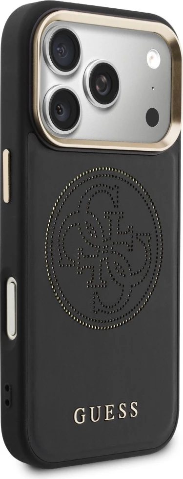 Mbështjellës Guess Perforated 4G MagSafe për iPhone 17 Pro Max, i zi