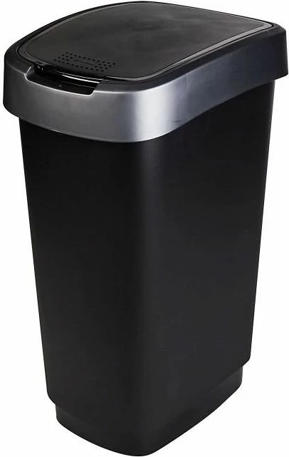 Kosh mbeturinash Rotho Twist 50L me kapak të pjerrët për selektim, 1754508850, gri
