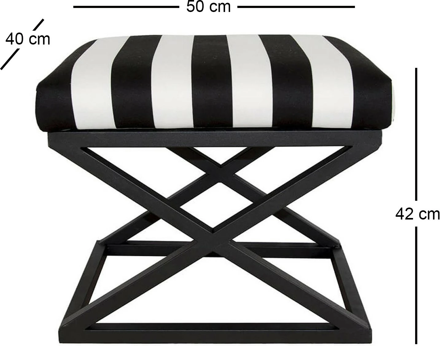 Puf Atelier del Sofa, ngjyrë e zezë dhe e bardhë, Capraz